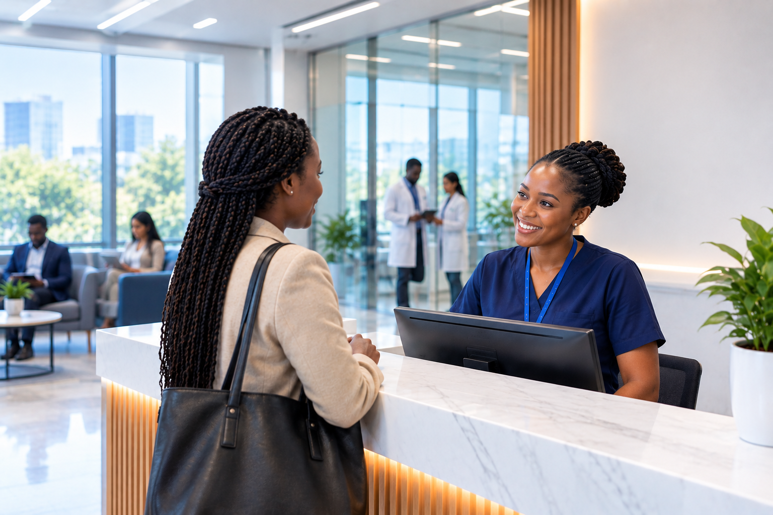 Clinical research professionals collaborating in a modern research environment